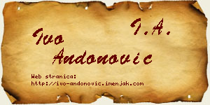 Ivo Andonović vizit kartica